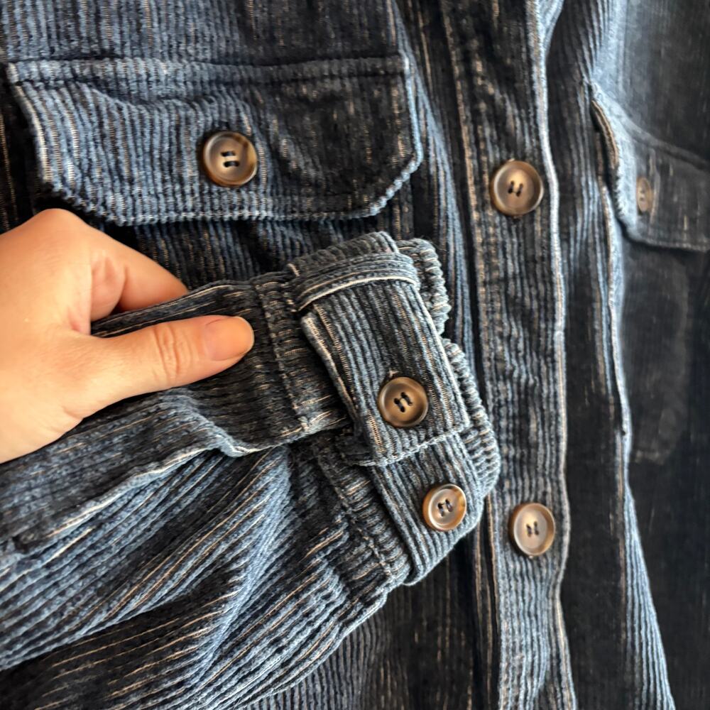 AVEC LES FILLES | Blue Corduroy Cropped Jacket Sz Medium - Picture 2 of 5